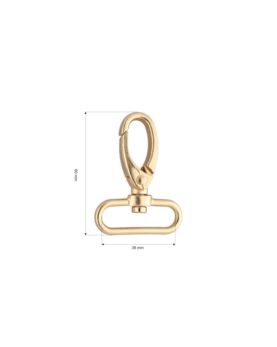 METAL SNAP HOOK RF-111 38 MM GLOSSY GOLD 1  PCS