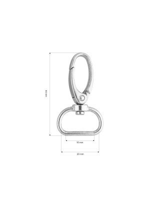 METAL SNAP HOOK 20 MM NICKEL 100 PCS