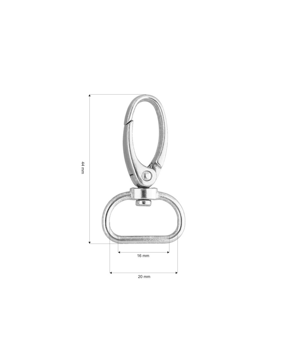 METAL SNAP HOOK 20 MM NICKEL 100 PCS
