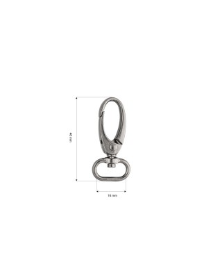 METAL SNAP HOOK 0037 15 MM BLACK NICKEL 100 PCS