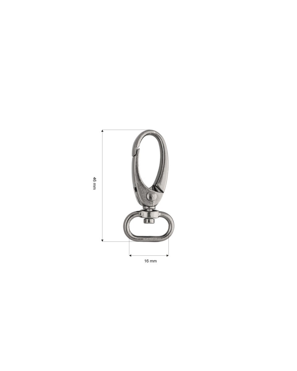 Karabińczyk metalowy 15 mm 0037 krab czarny nikiel Karabińczyk metalowy 15 mm 0037 krab czarny nikiel