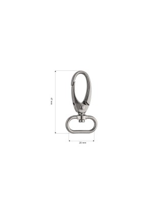 METAL SNAP HOOK 0037 20 MM NICKEL BLACK 1 PCS