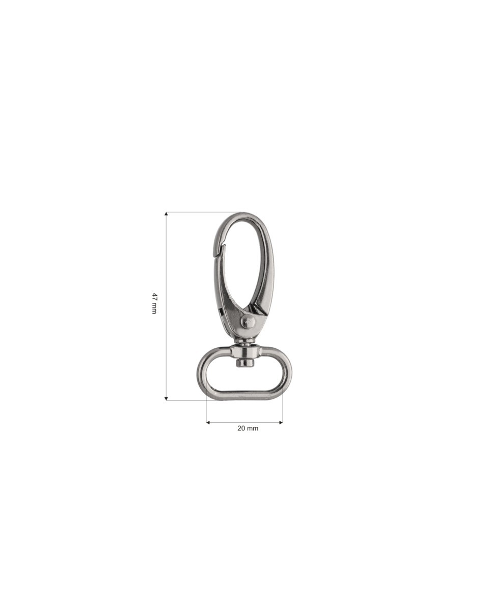 Karabińczyk metalowy 20 mm 0037 krab czarny nikiel Karabińczyk metalowy 20 mm 0037 krab czarny nikiel