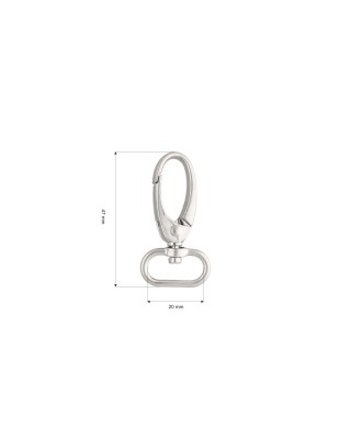 METAL SNAP HOOK 0037 20 MM NICKEL MATT 1 PCS