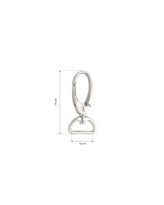 KARABINERHAKEN   0037 16 MM NICKELGLANZ 50  ST.