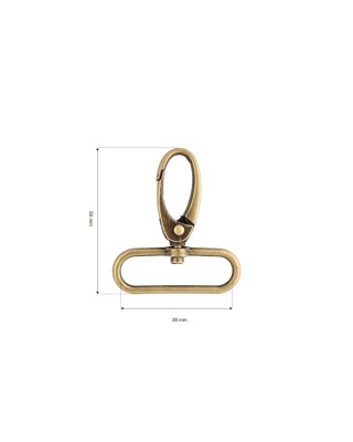METAL SNAP  HOOK 0037 38  MM OLD GOLD 1  PCS