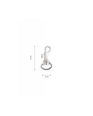 METAL SNAP HOOK 11 MM IWO NICKEL 100   PCS