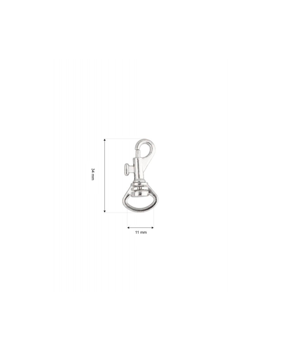 KARABINERHAKEN 11 MM IWO NICKEL 100    ST.