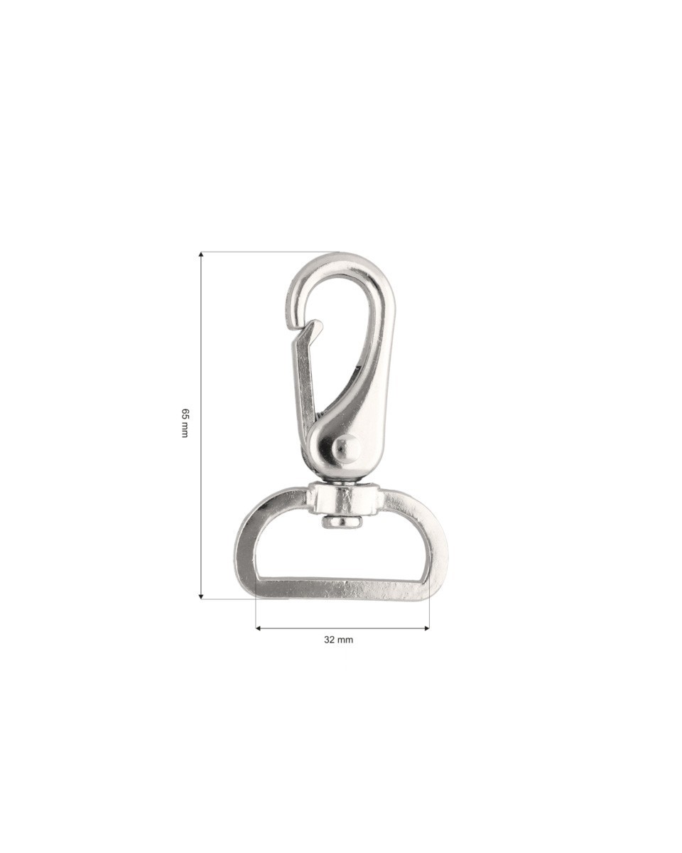 METAL SNAP HOOK RF-175 32 MM ERYK NICKEL 1 PCS