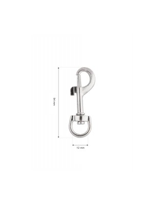 METAL SNAP HOOK 12 MM   MILO NICKEL 100  PCS
