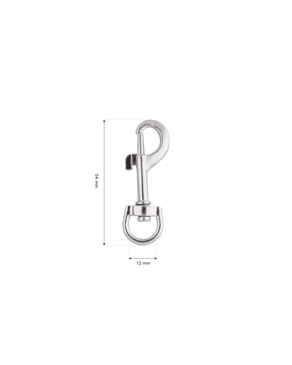 Karabińczyk metalowy 12 mm rf-192 Milo nikiel