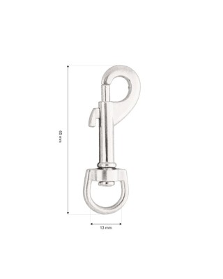 METAL SNAP HOOK 13 MM MILO  NICKEL 1 PCS