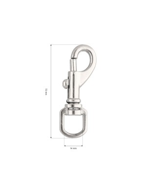 METAL SNAP HOOK 14 MM NICKEL 1 PCS