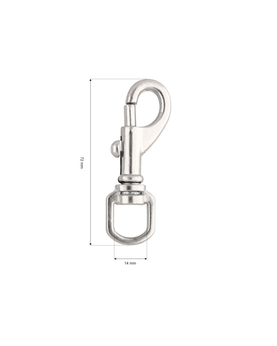 METAL SNAP HOOK 14 MM NICKEL 1 PCS