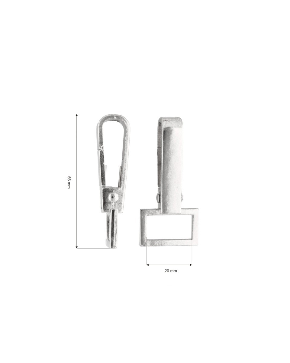 Karabińczyk metalowy 20 mm rf-70 nikiel - drugi gatunek