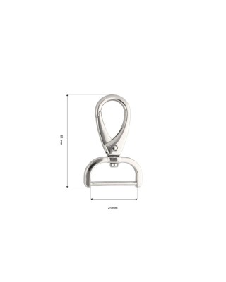 METAL SNAP HOOK 25 MM  MAURYCY NICKEL 1   PCS