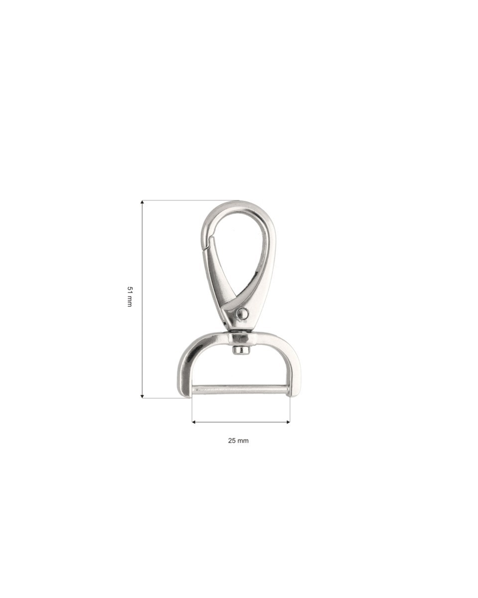 METAL SNAP HOOK 25 MM  MAURYCY NICKEL 1   PCS