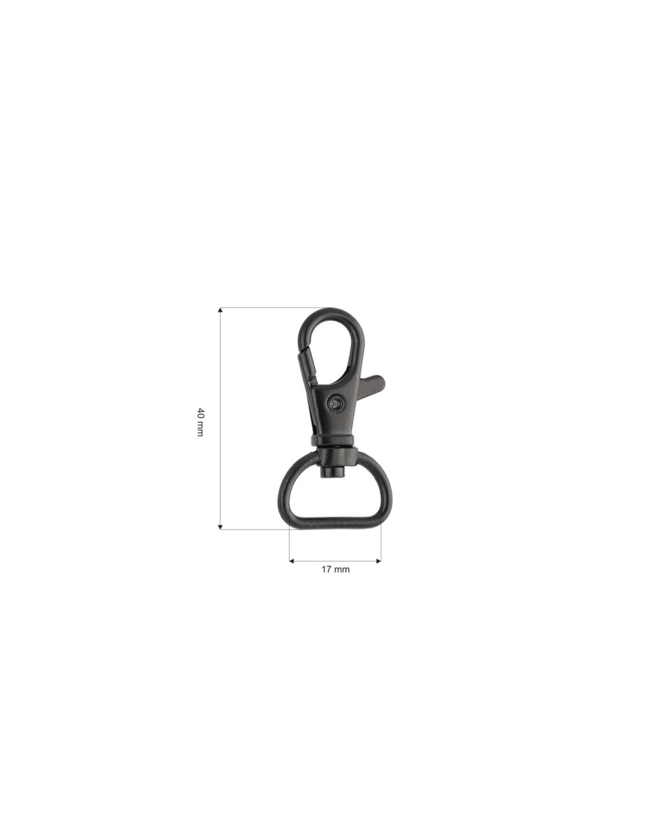 METAL  SNAP HOOK 17 MM BLACK MATT