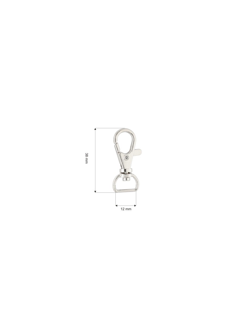 METAL SNAP HOOK 12 MM NICKEL 100 PCS