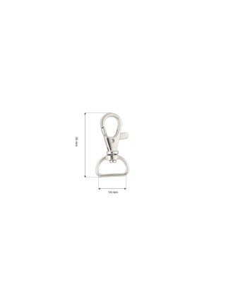 METAL  SNAP HOOK 14&nbspMM LIGHT NICKEL  100  PCS