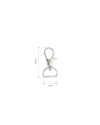 METAL SNAP HOOK 16 MM NICKEL 100 PCS