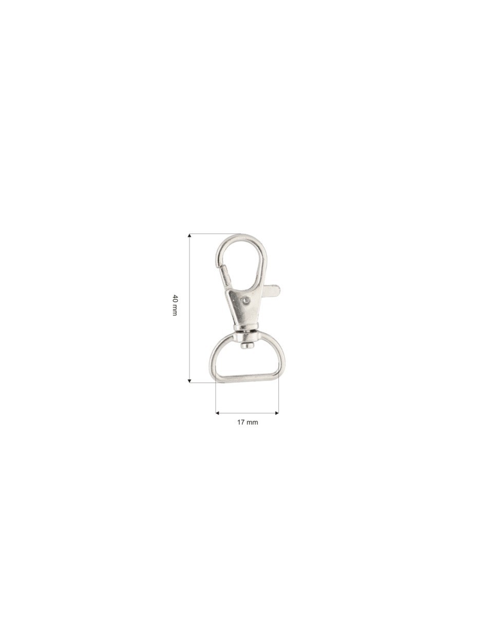 Karabińczyk metalowy 16 mm rybka 5,4 g nikiel