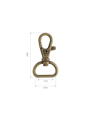 METAL  SNAP HOOK 0014 20 MM OLD GOLD 100 PCS
