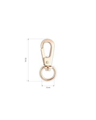 Karabińczyk metalowy 15 mm yme3113(0277) jasne złoto