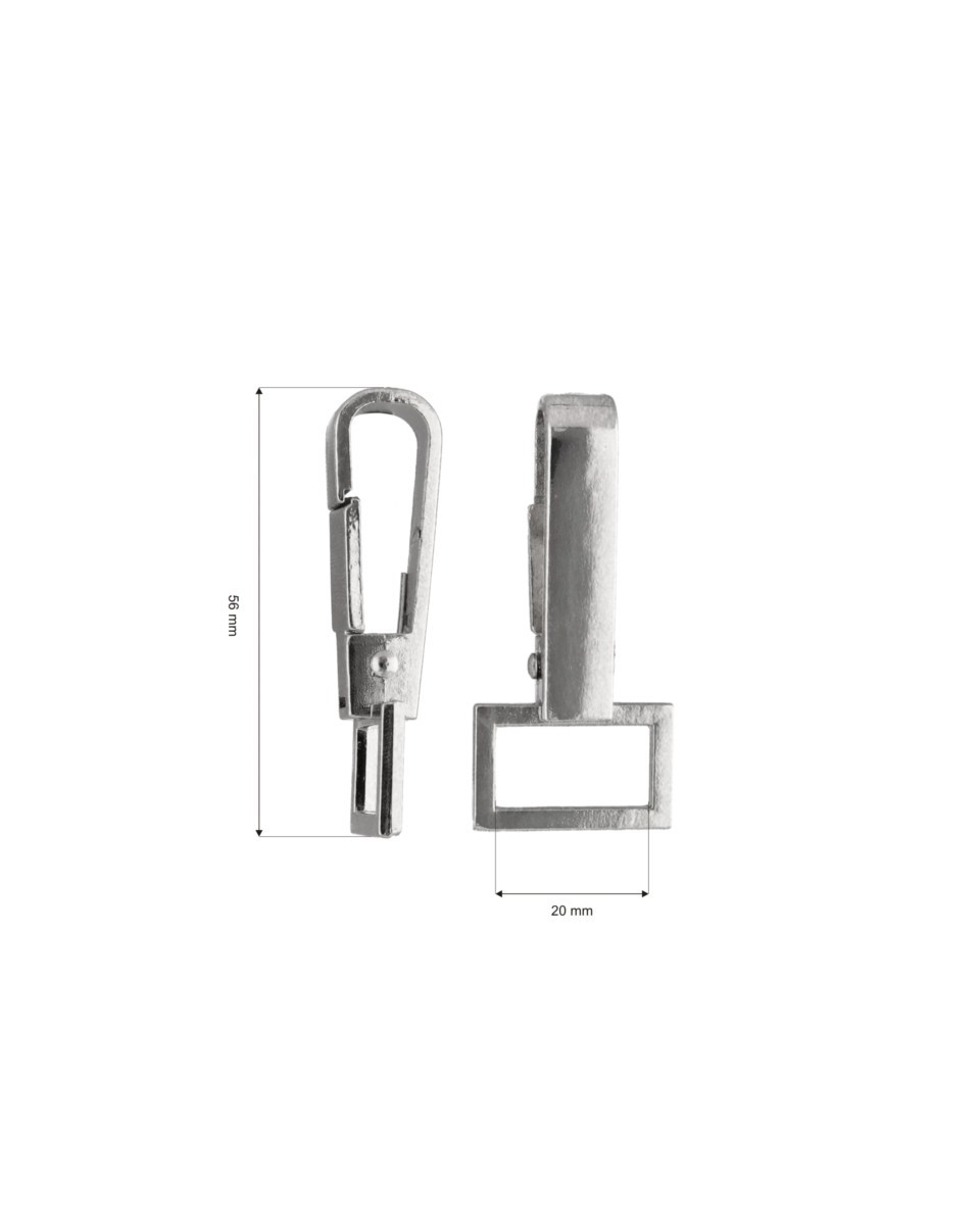Karabińczyk metalowy 20 mm rf-70 nikiel