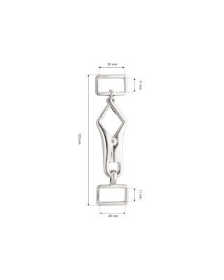 Karabińczyk metalowy 20 mm 0325-0210 nikiel połysk