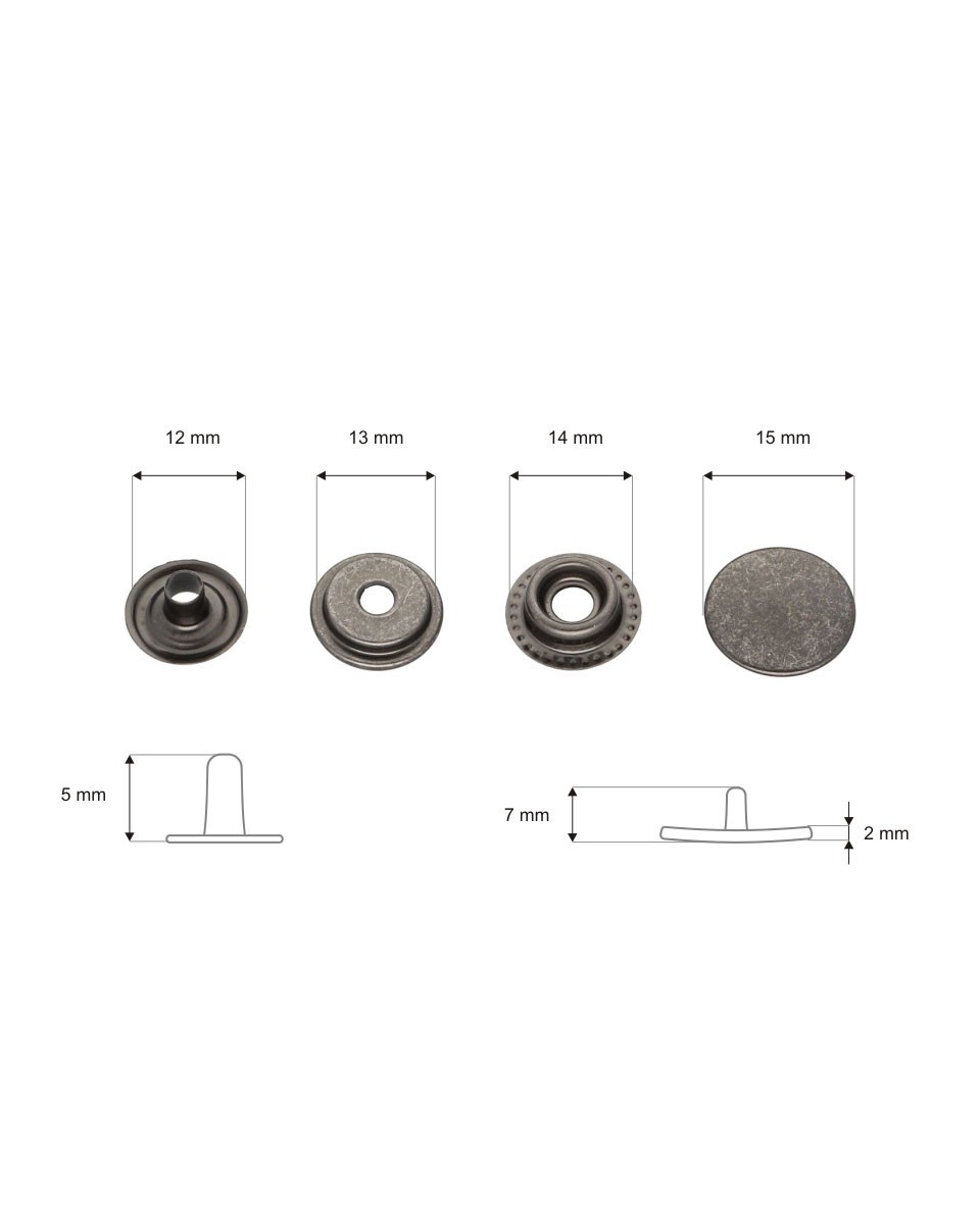 Napa nierdzewna 15 mm czarny nikiel