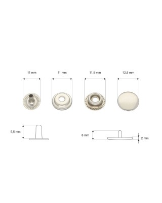 Kovová patentka nerezova 12.5 mm nikl 200 ks