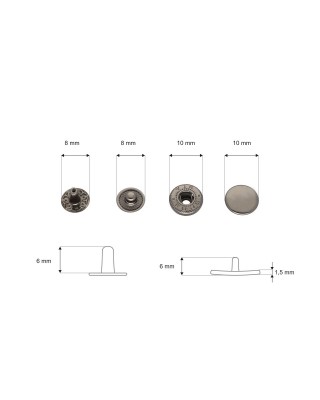 Napa metalowa alfa 10 mm czarny nikiel