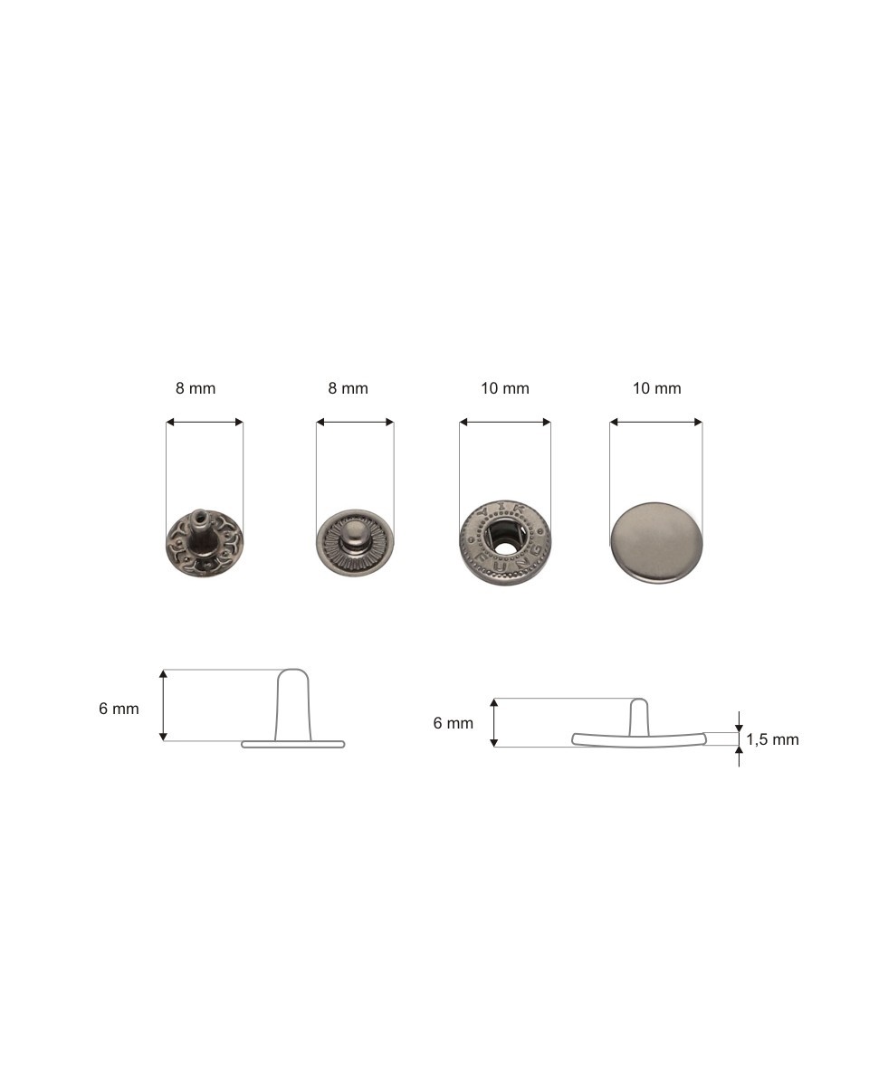 Napa metalowa alfa 10 mm czarny nikiel