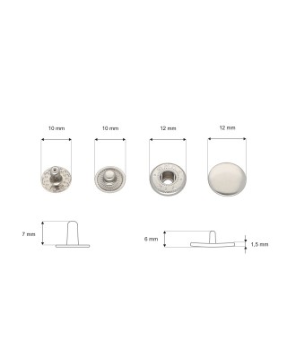 Napa metalowa alfa 12,5 mm nikiel