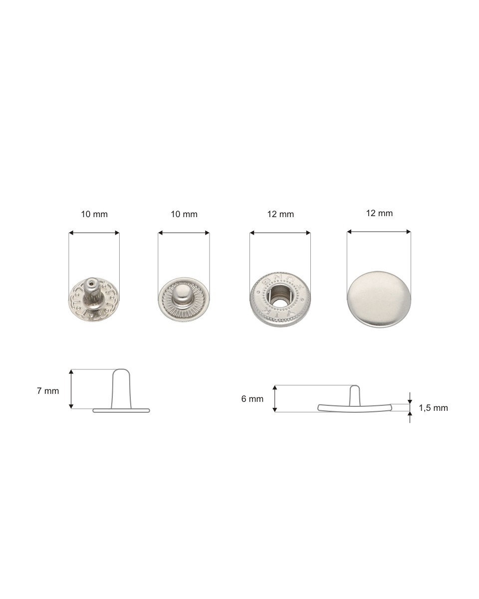 Napa metalowa alfa 12,5 mm nikiel
