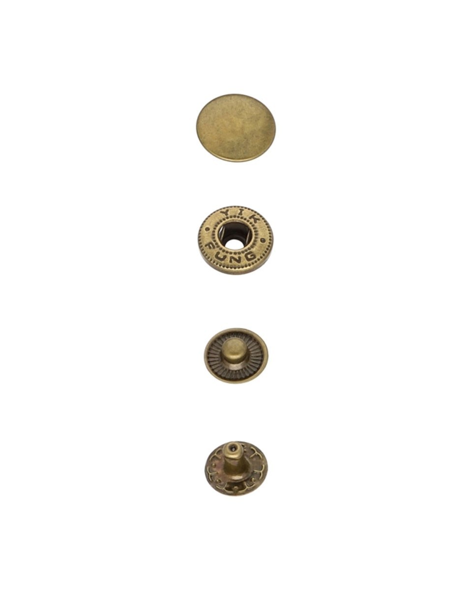 Metal snap fastener alfa 12,5 mm old gold