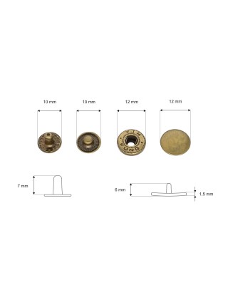 Napa metalowa alfa 12,5 mm stare złoto