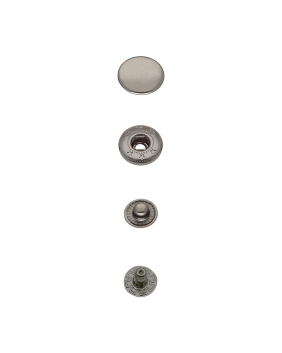 Metal snap fastener alfa 15 mm black nickel