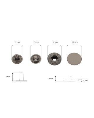 Napa metalowa alfa 15 mm czarny nikiel