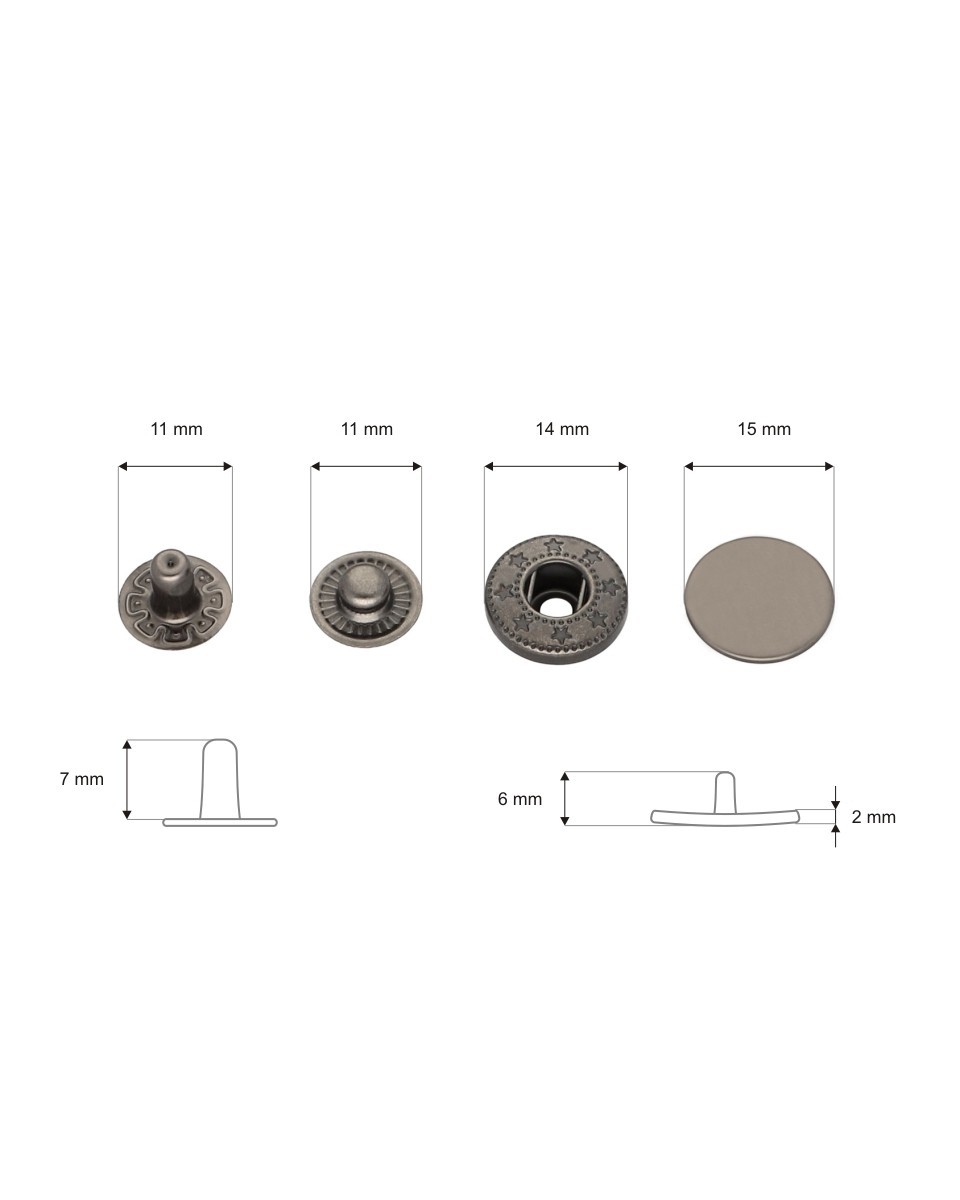 Napa metalowa alfa 15 mm czarny nikiel