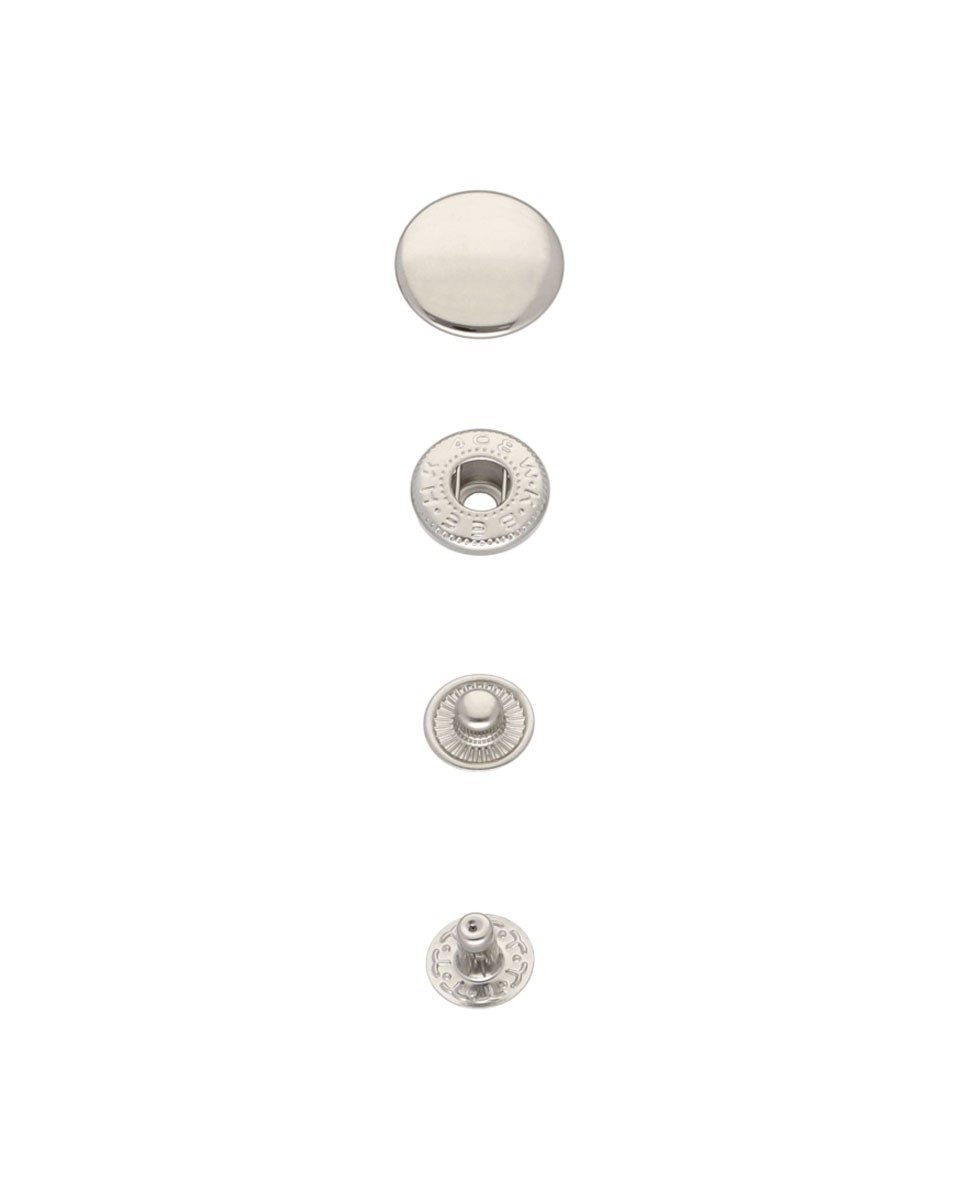 Metal snap fastener alfa 17 mm nickel