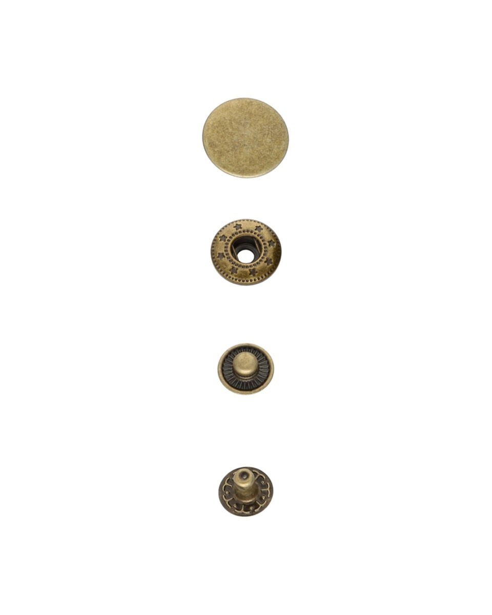 Metal snap fastener alfa 17 mm old gold