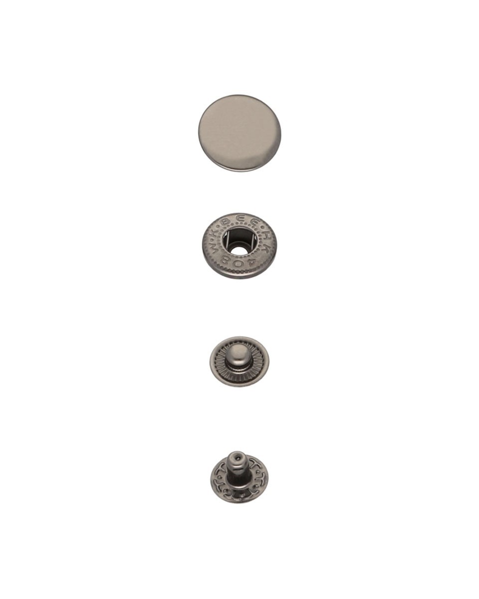 Metal snap fastener alfa 17 mm black nickel