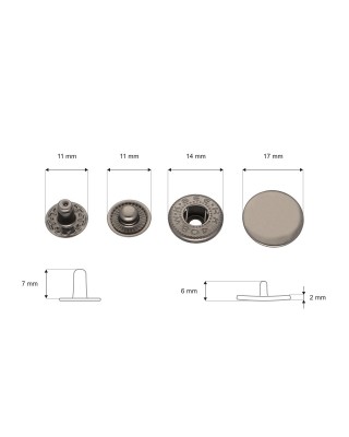 Napa metalowa alfa 17 mm czarny nikiel