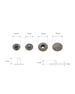 Napa metalowa alfa 12,5 mm czarny nikiel
