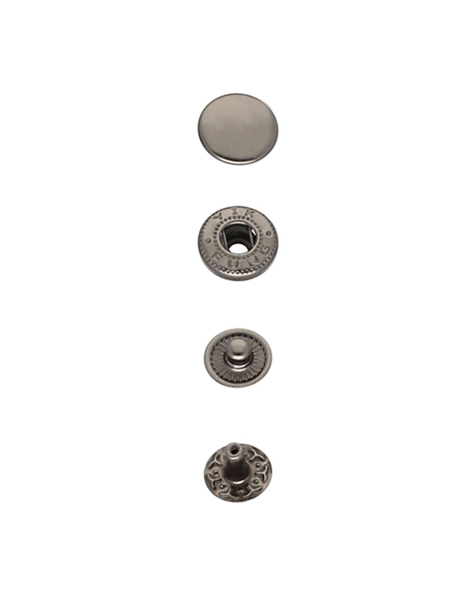 Stainless metal snap fastener alfa 10 mm black nickel