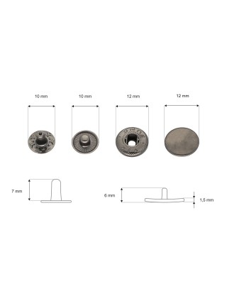 Napa nierdzewna alfa 12,5 mm czarny nikiel