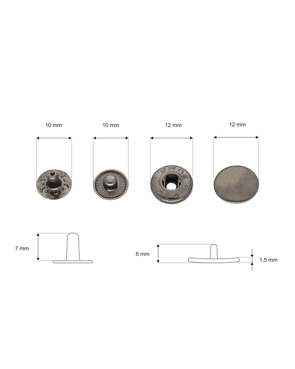 Napa nierdzewna alfa 12,5 mm czarny nikiel