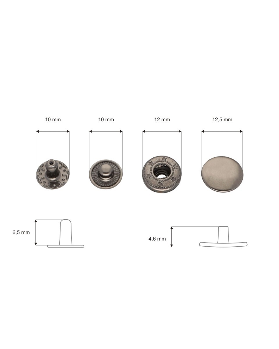 Napa nierdzewna alfa 12,5 mm czarny nikiel